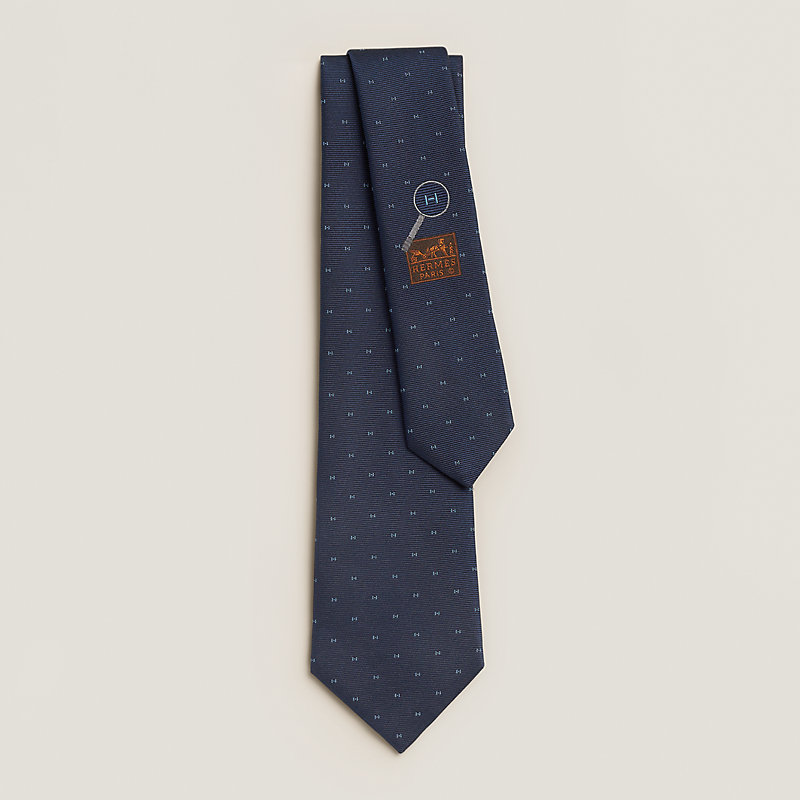 シルクタイ 7 cm 《マグニファイングH》 - ブルー | Hermès - エルメス